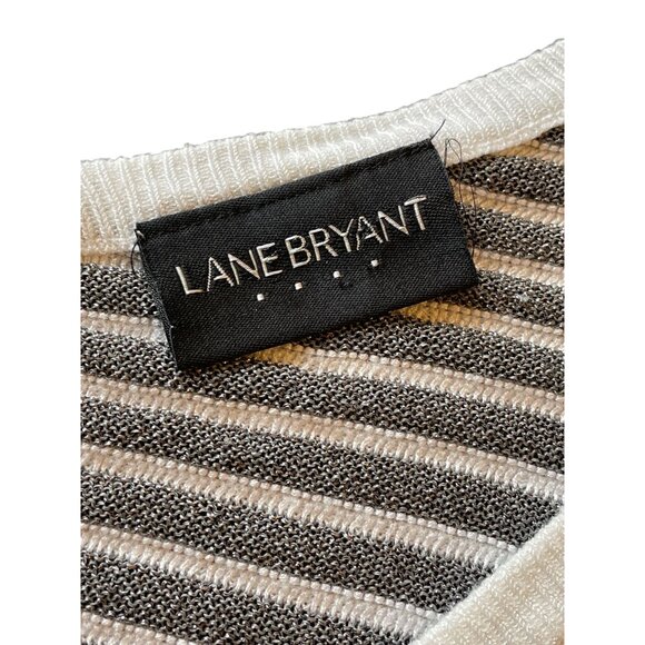 Lane Bryant 18/20 v-neck metallic striped sweater dressy double v - Picture 5 of 8